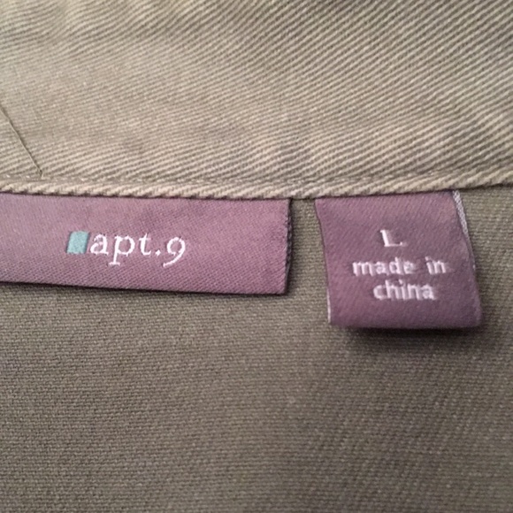 Apt 9 olive green soft denim Jacket - Picture 5 of 7